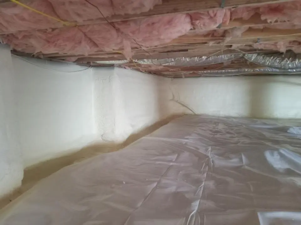 Crawl space encapsulation with closed-cell spray foam for Attic Insulation in Malvern